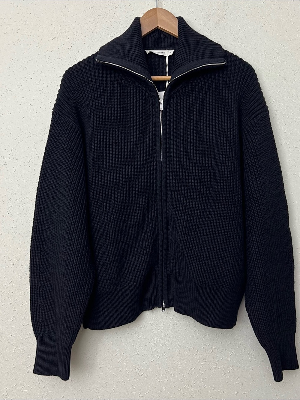 New Everlane THE FULL-ZIP SWEATER IN EVERYDAY COTTON Black Size M - Picture 3 of 12